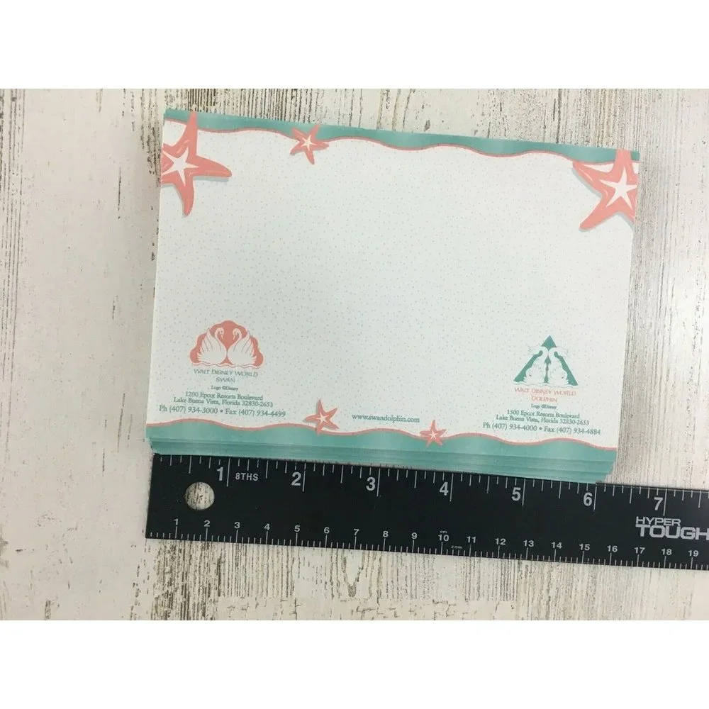 Vtg Walt Disney World Swan Dolphin Hotel Note Papers Stationery